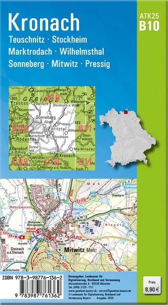 Produktbild: ATK25-B10 Kronach (Amtliche Topographische Karte 1:25000)