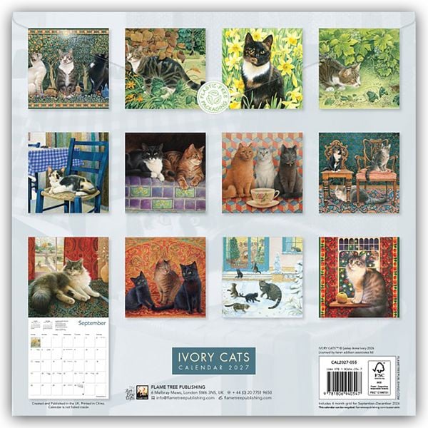 Produktbild: Ivory Cats &ndash; Lesley Anne Ivorys Katzen 2027 &ndash; Original Flame Tree Publishing-Kalender [Kalender]