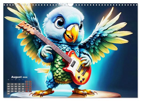 Produktbild: Tierische Gitarristen (Wandkalender 2026 DIN A3 quer), CALVENDO Monatskalender