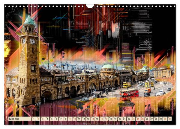 Produktbild: Hamburg abstrakt (Wandkalender 2026 DIN A3 quer), CALVENDO Monatskalender
