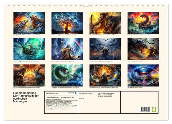 Produktbild: G&ouml;tterd&auml;mmerung - Der Ragnar&ouml;k in der nordischen Mythologie (Wandkalender 2026 DIN A2 quer), CALVENDO Monatskalender