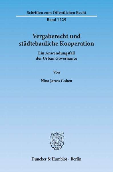 Produktbild: Vergaberecht und st&auml;dtebauliche Kooperation.