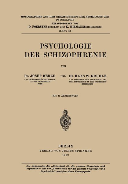 Produktbild: Psychologie der Schizophrenie