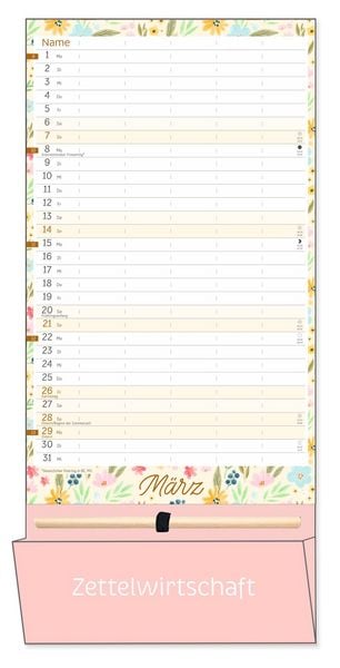 Produktbild: Deko-Familienplaner mit Tasche Flower Time 2027