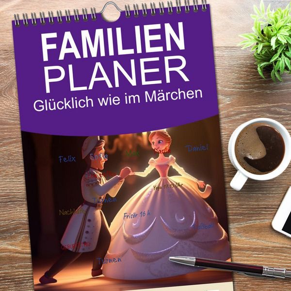 Produktbild: Familienplaner 2026 - Gl&uuml;cklich wie im M&auml;rchen mit 5 Spalten (Wandkalender, 21 x 45 cm) CALVENDO