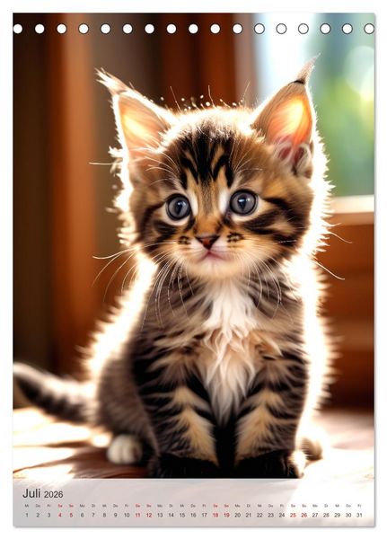 Produktbild: Katzenkinder (Tischkalender 2026 DIN A5 hoch), CALVENDO Monatskalender