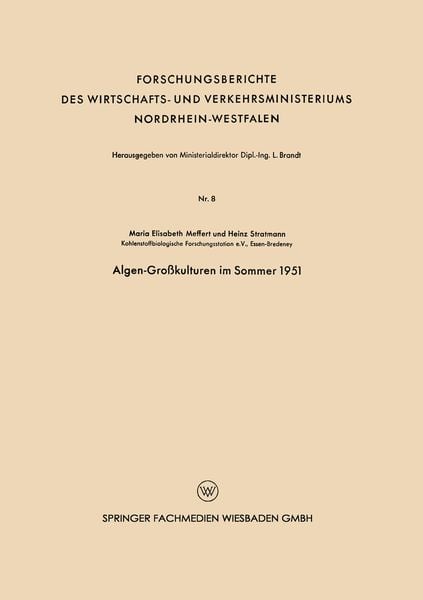Produktbild: Algen-Gro&szlig;kulturen im Sommer 1951