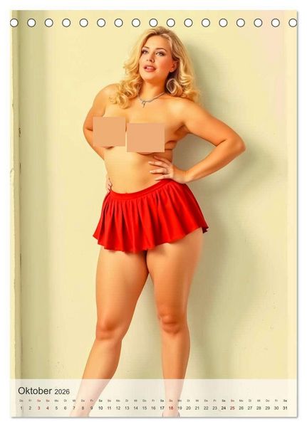 Produktbild: Pin-up Girls - Frech, Freiz&uuml;gig und Verf&uuml;hrerisch (Tischkalender 2026 DIN A5 hoch), CALVENDO Monatskalender