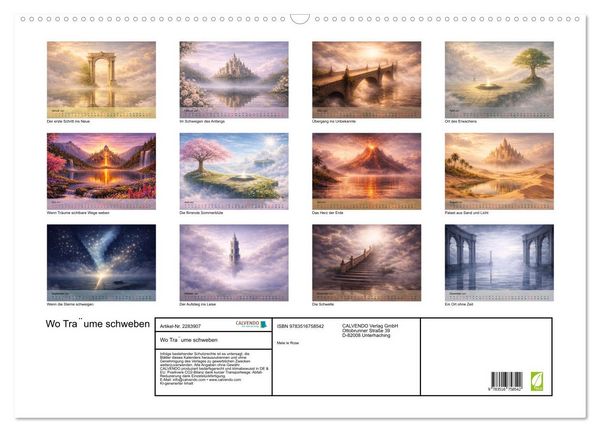 Produktbild: Wo Träume schweben (Wandkalender 2027 DIN A2 quer), CALVENDO Monatskalender