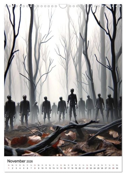 Produktbild: Zombies Zeitgeist - KI generierte Momente der Untoten (Wandkalender 2026 DIN A3 hoch), CALVENDO Monatskalender