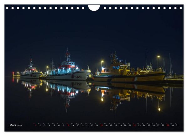 Produktbild: Nachts in Wilhelmshaven Edition mit maritimen Motiven (Wandkalender 2026 DIN A4 quer), CALVENDO Monatskalender