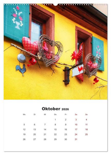 Produktbild: Eguisheim - Postkartenidylle (Wandkalender 2026 DIN A2 hoch), CALVENDO Monatskalender