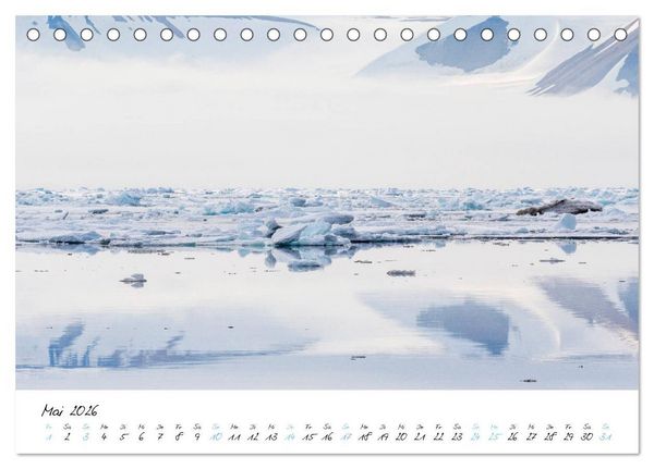 Produktbild: Heike Odermatt: 80&deg; Nord - Fotografien von Spitzbergen und Nordaustland (Tischkalender 2026 DIN A5 quer), CALVENDO Monatskalender