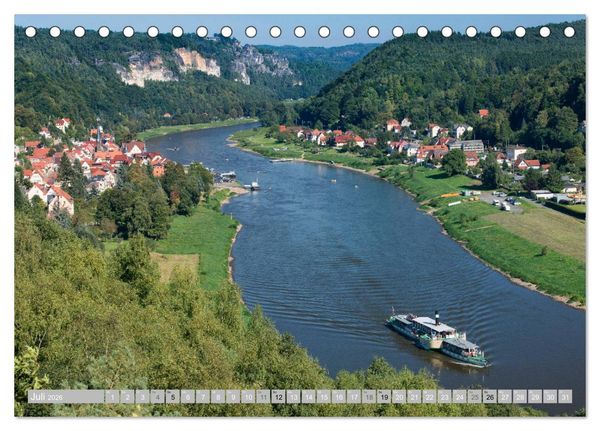 Produktbild: S&Auml;CHSISCHE SCHWEIZ - M&auml;rchenland an der Elbe (Tischkalender 2026 DIN A5 quer), CALVENDO Monatskalender