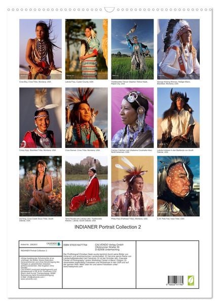 Produktbild: INDIANER Portrait Collection 2 (Wandkalender 2026 DIN A2 hoch), CALVENDO Monatskalender