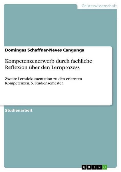 Produktbild: Kompetenzenerwerb durch fachliche Reflexion &uuml;ber den Lernprozess