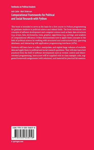 Produktbild: Computational Frameworks for Political and Social Research with Python