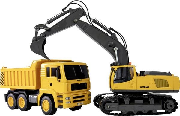 Produktbild: Amewi 1:18 Baufahrzeug Baufahrzeug, LKW mit Lichteffekt, inkl. Akku und Ladekabel