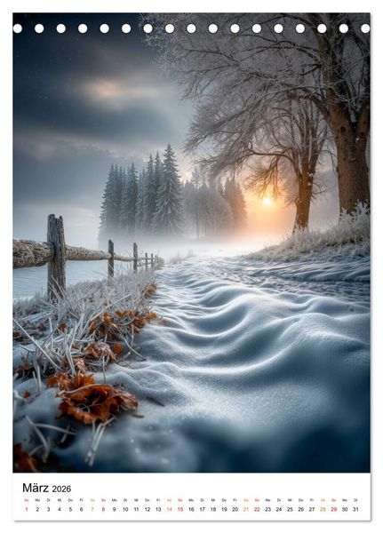 Produktbild: Wintermomente - Natur im wei&szlig;en Kleid (Tischkalender 2026 DIN A5 hoch), CALVENDO Monatskalender