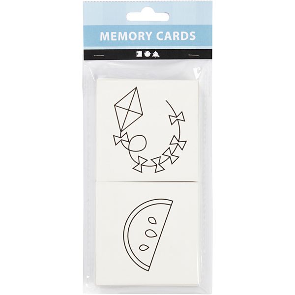Produktbild: Creativ Company Memo Spiel, Gr&ouml;&szlig;e 7x7 cm, 400 g, Wei&szlig;, Set mit 2x13 Motive