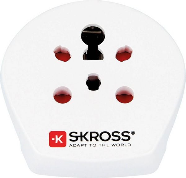 Produktbild: SKROSS Country Travel Adapter India-Israel-Denmark to Europe - Adapter f&uuml;r Power Connector - Typ K, Typ D, Typ H (W)
