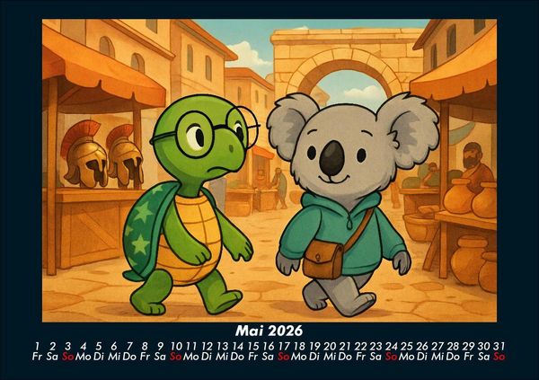 Produktbild: Taz & Kiki - Eine Reise durch die Zeit 2026 Fotokalender DIN A5