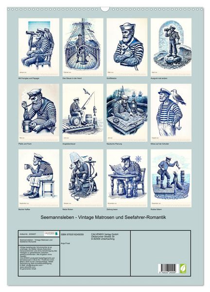 Produktbild: Seemannsleben - Vintage Matrosen und Seefahrer-Romantik (Wandkalender 2026 DIN A2 hoch), CALVENDO Monatskalender