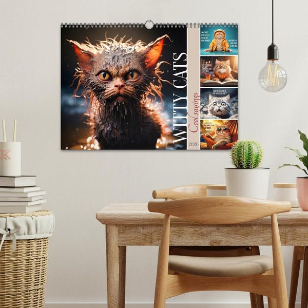 Produktbild: WITTY CATS Cool sayings (Wall Calendar 2026 DIN A3 landscape), CALVENDO 12 Month Wall Calendar