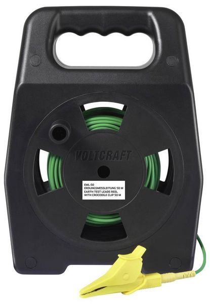 Produktbild: VOLTCRAFT EML-50 Erdungsmessleitung 50 m Gr&uuml;n auf Spindel CAT III 1000 V Kunststofffaser f&uuml;r hohe Zugfestigkeit