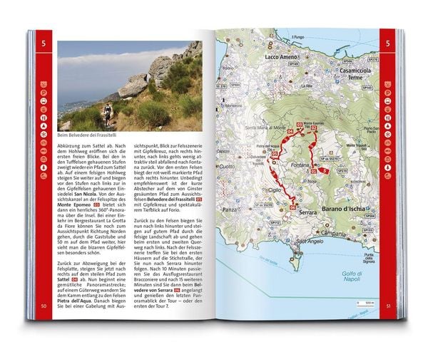 Produktbild: KOMPASS Wanderf&uuml;hrer Golf von Neapel, Ischia, Capri, Halbinsel Sorrent, Amalfi-K&uuml;ste und Cilento, 60 Touren