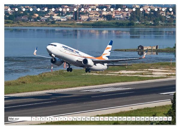 Produktbild: Flugzeuge auf Korfu (Tischkalender 2027 DIN A5 quer), CALVENDO Monatskalender