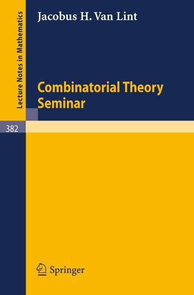 Produktbild: Combinatorial Theory Seminar Eindhoven University of Technology