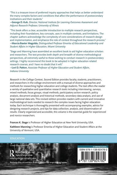Produktbild: Research in the College Context
