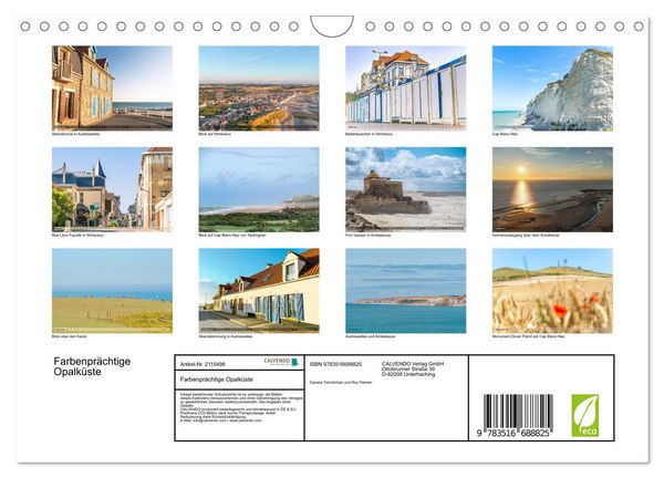 Produktbild: Farbenpr&auml;chtige Opalk&uuml;ste (Wandkalender 2026 DIN A4 quer), CALVENDO Monatskalender