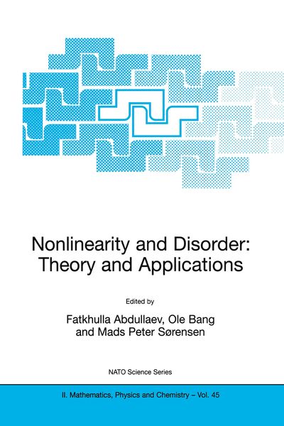 Produktbild: Nonlinearity and Disorder: Theory and Applications
