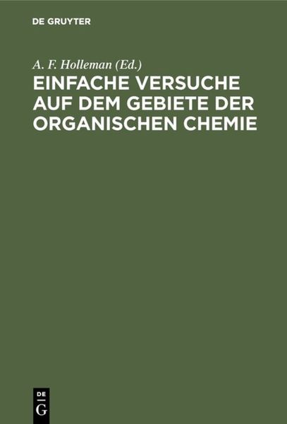 Produktbild: Einfache Versuche auf dem Gebiete der organischen Chemie