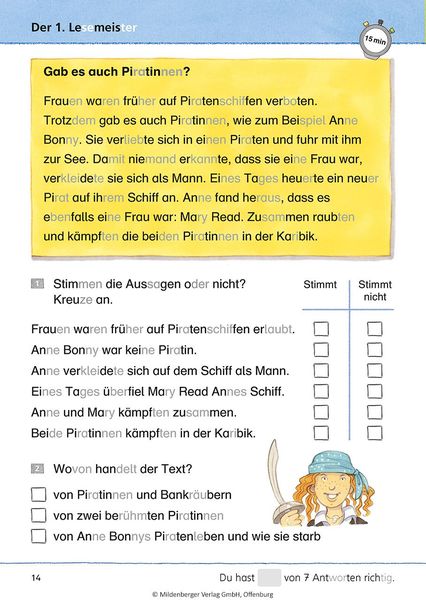 Das Übungsheft Lesen 2