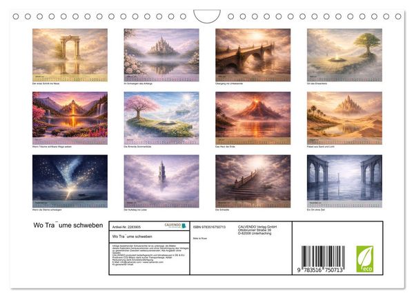 Produktbild: Wo Träume schweben (Wandkalender 2027 DIN A4 quer), CALVENDO Monatskalender