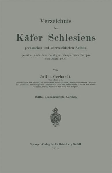 Produktbild: Verzeichnis der K&auml;fer Schlesiens