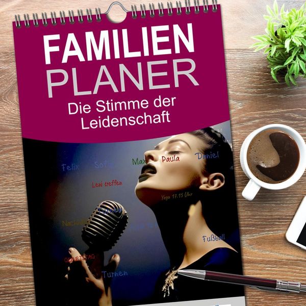 Produktbild: Familienplaner 2026 - Die Stimme der Leidenschaft mit 5 Spalten (Wandkalender, 21 x 45 cm) CALVENDO