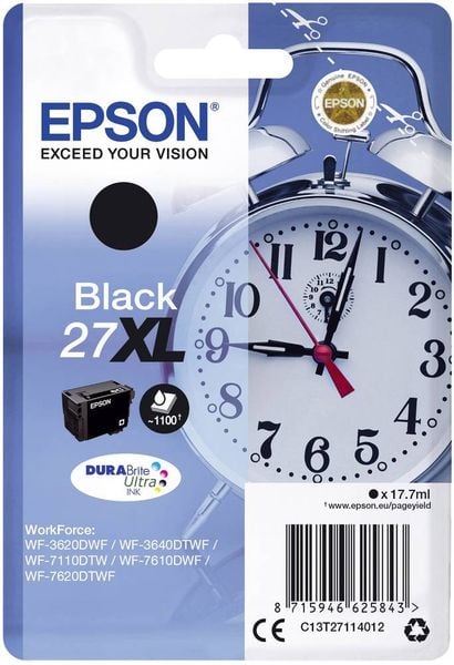 Epson Druckerpatrone T2711, 27XL Original Schwarz C13T27114012