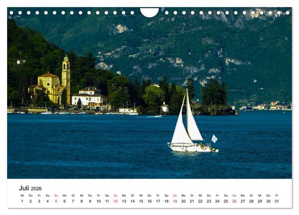 Produktbild: Impressionen vom Comer See (Wandkalender 2026 DIN A4 quer), CALVENDO Monatskalender