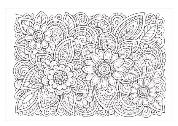 Produktbild: Mandala Blumen Malbuch f&uuml;r Erwachsene mit 100 floralen Ausmalmotiven