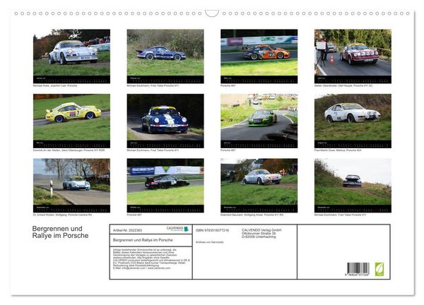 Produktbild: Bergrennen und Rallye im Porsche (Wandkalender 2026 DIN A2 quer), CALVENDO Monatskalender