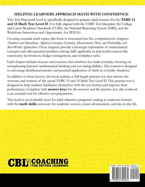 Produktbild: Test Prep Book for TABE 13 and 14 Math Test Level D