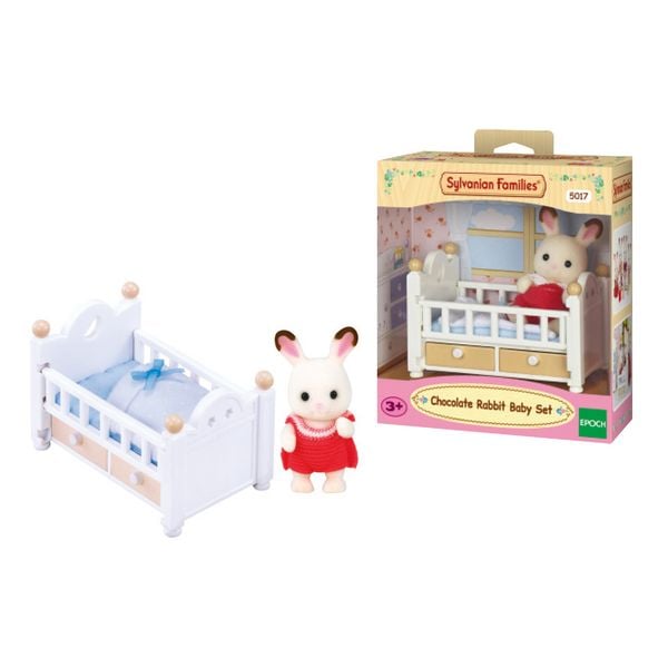 Sylvanian Families 5017 - Schokoladenhasen Baby mit Babybett