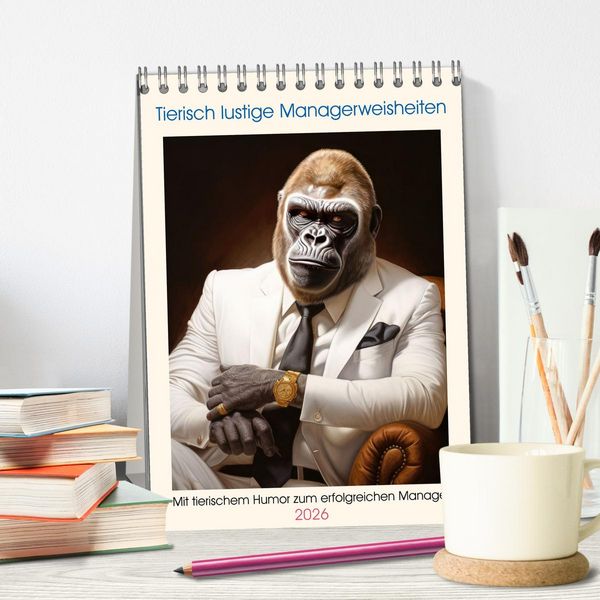 Produktbild: Tierisch lustige Managerweisheiten (Tischkalender 2026 DIN A5 hoch), CALVENDO Monatskalender