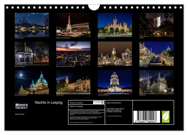 Produktbild: Nachts in Leipzig (Wandkalender 2026 DIN A4 quer), CALVENDO Monatskalender