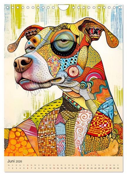 Produktbild: Pop-Art Hunde - Moderne, verr&uuml;ckte Hundeportr&auml;ts (Wandkalender 2026 DIN A4 hoch), CALVENDO Monatskalender