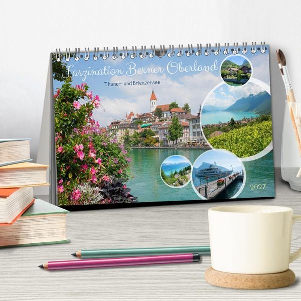 Produktbild: Faszination Berner Oberland - Thuner- und Brienzersee (Tischkalender 2027 DIN A5 quer), CALVENDO Monatskalender